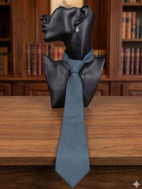 Ben Sherman Blue Glen Plaid Silk Tie